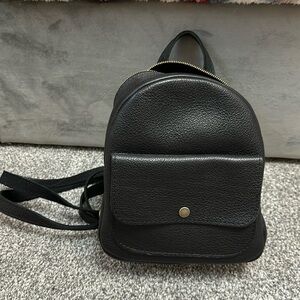 Portland Leather black mini backpack